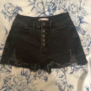 SO Black Jean Shorts High-Waisted Distressed